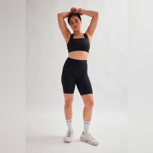 Girlfriend Collective High-Rise Black Bike Shorts - Picture 3 of 4